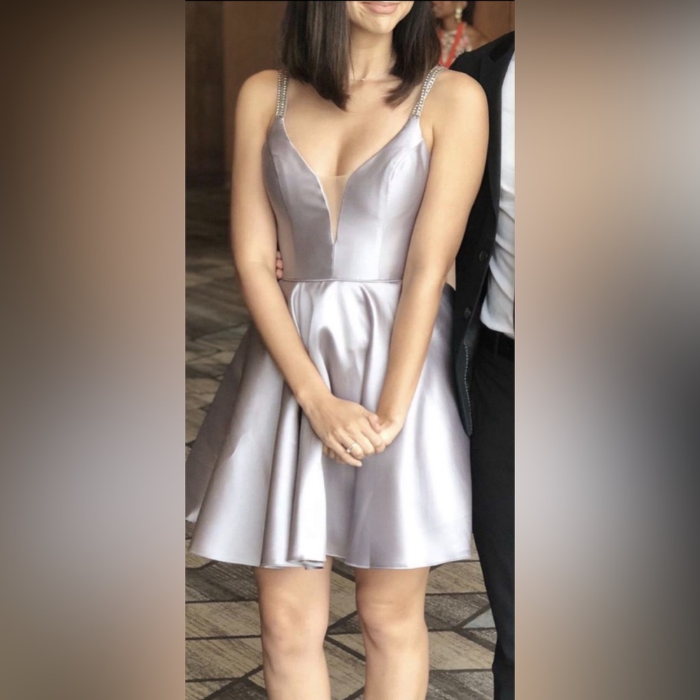 Alice Paris Prom / Formal Grey / Silver Crystal Dress